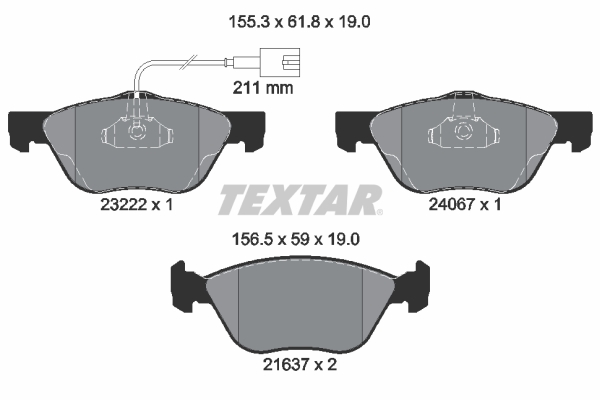 Brake Pad Set, disc brake - 2322201 TEXTAR