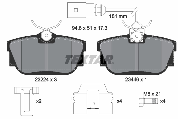 Brake Pad Set, disc brake - 2322416 TEXTAR