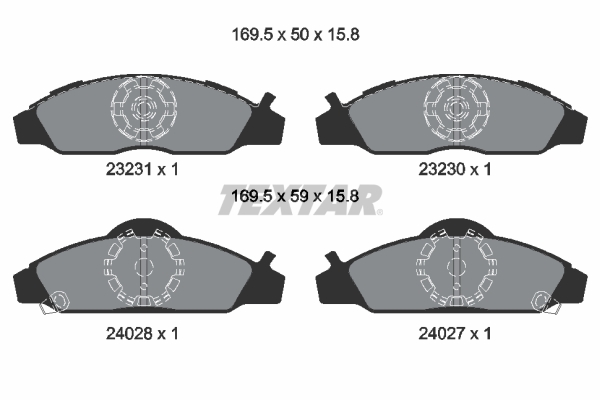 Kit pastiglie freno, Freno a disco - 2323101 TEXTAR