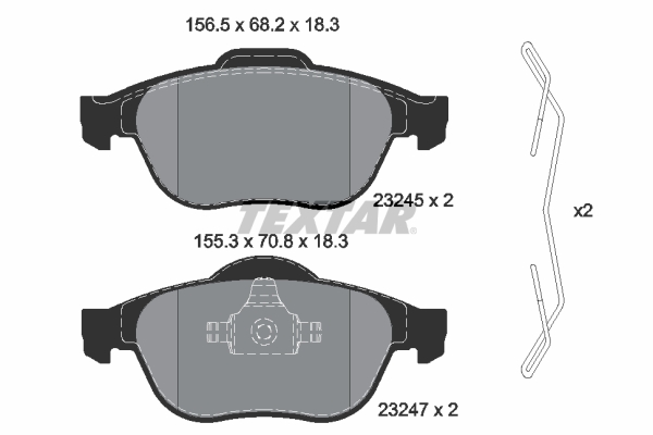 Brake Pad Set, disc brake - 2324502 TEXTAR