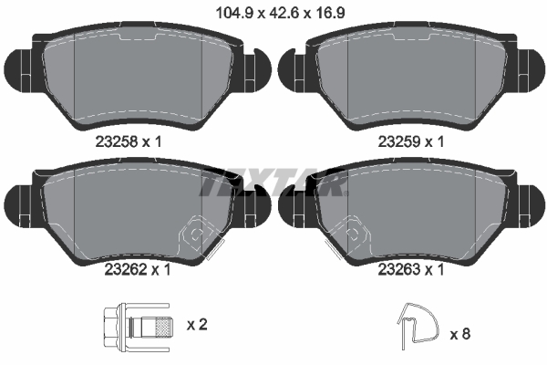 Brake Pad Set, disc brake - 2325803 TEXTAR
