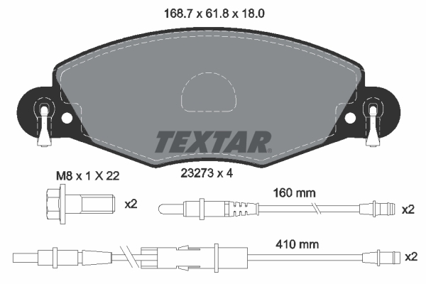 Brake Pad Set, disc brake - 2327301 TEXTAR