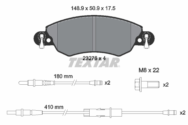 Kit pastiglie freno, Freno a disco - 2327601 TEXTAR