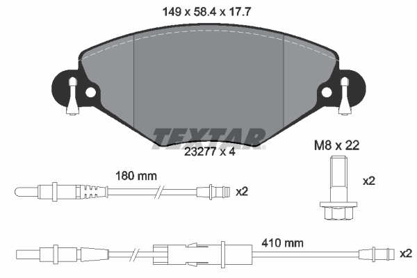 Brake Pad Set, disc brake - 2327701 TEXTAR
