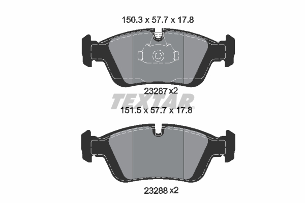 Bremsbelagsatz, Scheibenbremse - 2328702 TEXTAR