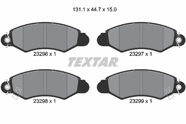 stabdžių trinkelių rinkinys, diskinis stabdys - 2329601 TEXTAR