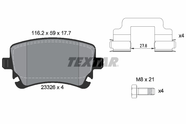 Kit pastiglie freno, Freno a disco - 2332601 TEXTAR