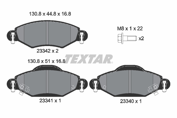Brake Pad Set, disc brake - 2334001 TEXTAR
