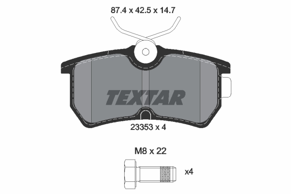 Brake Pad Set, disc brake - 2335301 TEXTAR