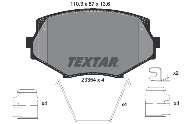 Bremsbelagsatz, Scheibenbremse - 2335404 TEXTAR