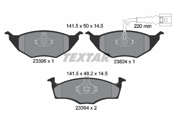 Brake Pad Set, disc brake - 2339502 TEXTAR