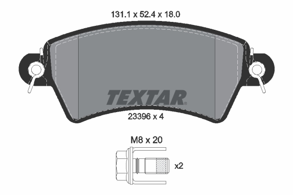 Brake Pad Set, disc brake - 2339602 TEXTAR