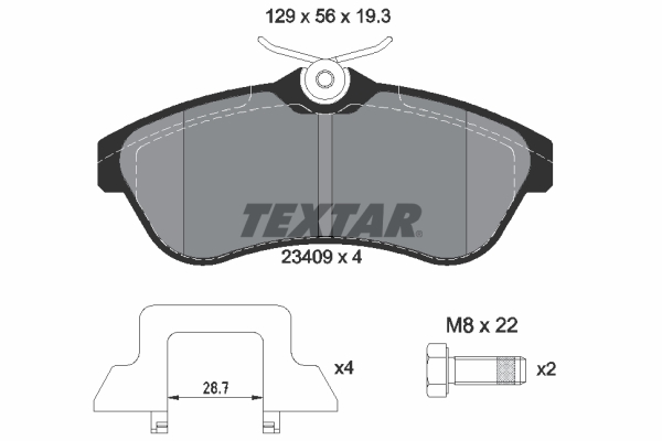 Brake Pad Set, disc brake - 2340902 TEXTAR