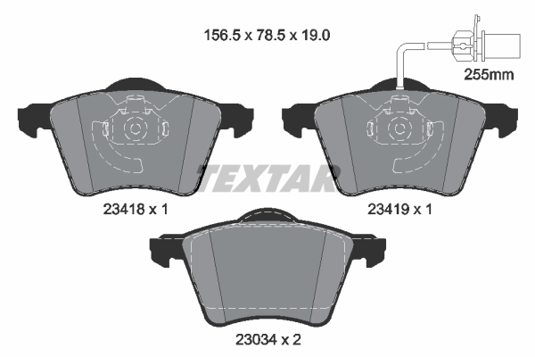 Brake Pad Set, disc brake - 2341801 TEXTAR
