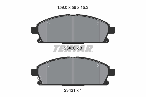 Brake Pad Set, disc brake - 2342006 TEXTAR