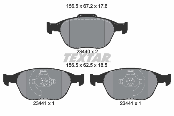 Brake Pad Set, disc brake - 2344004 TEXTAR