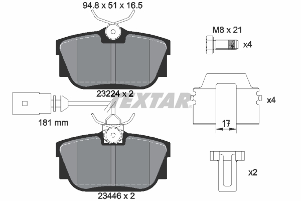 Brake Pad Set, disc brake - 2344605 TEXTAR