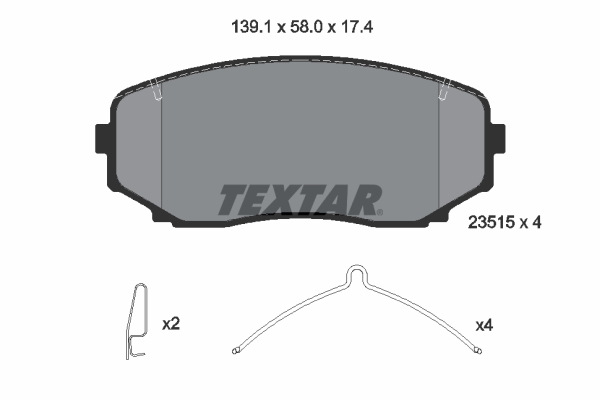 Kit pastiglie freno, Freno a disco - 2351503 TEXTAR