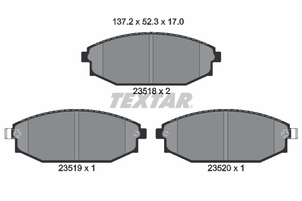 Brake Pad Set, disc brake - 2351801 TEXTAR