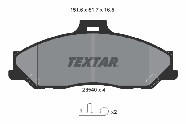 Brake Pad Set, disc brake - 2354001 TEXTAR