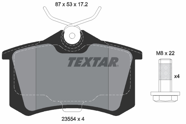 Kit pastiglie freno, Freno a disco - 2355402 TEXTAR