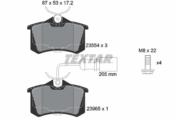 Brake Pad Set, disc brake - 2355403 TEXTAR
