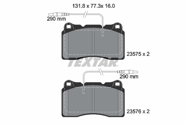Brake Pad Set, disc brake - 2357501 TEXTAR