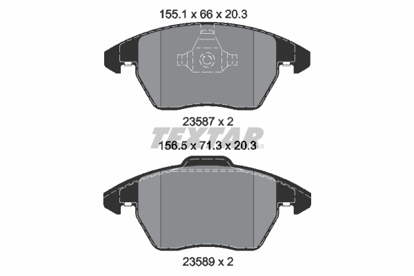 Brake Pad Set, disc brake - 2358704 TEXTAR