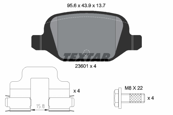 Brake Pad Set, disc brake - 2360102 TEXTAR