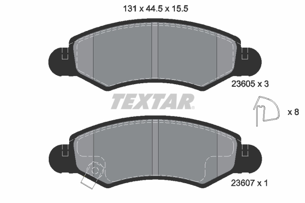 Brake Pad Set, disc brake - 2360501 TEXTAR
