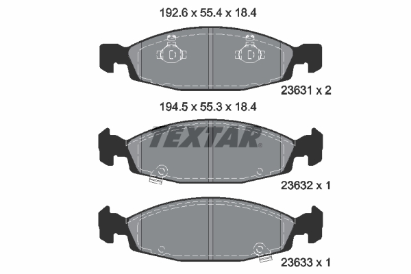 Brake Pad Set, disc brake - 2363101 TEXTAR