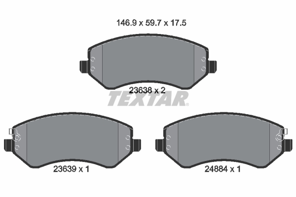 Brake Pad Set, disc brake - 2363801 TEXTAR