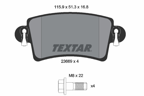 Brake Pad Set, disc brake - 2366901 TEXTAR
