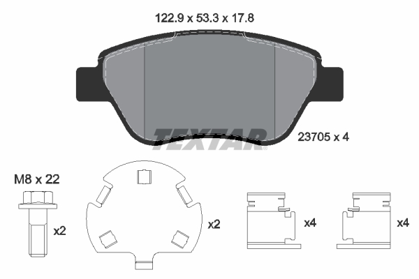 Brake Pad Set, disc brake - 2370507 TEXTAR