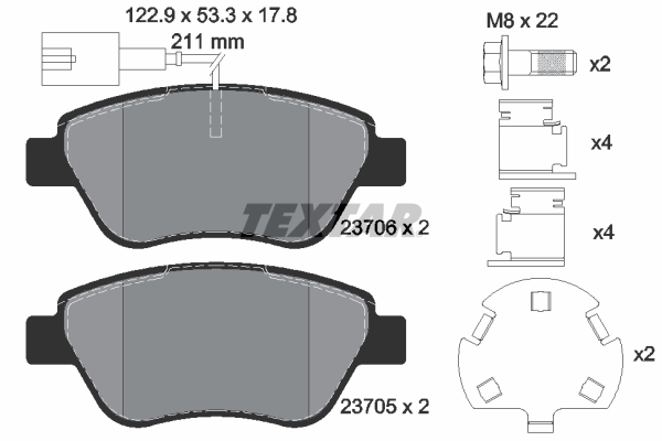 Brake Pad Set, disc brake - 2370601 TEXTAR