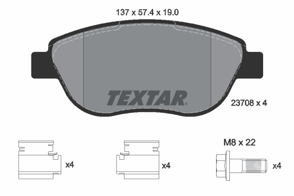 Brake Pad Set, disc brake - 2370803 TEXTAR