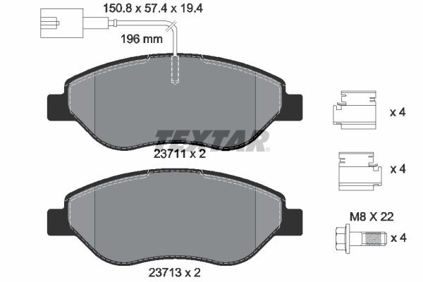 Brake Pad Set, disc brake - 2371104 TEXTAR
