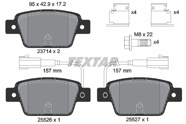 Kit pastiglie freno, Freno a disco - 2371403 TEXTAR