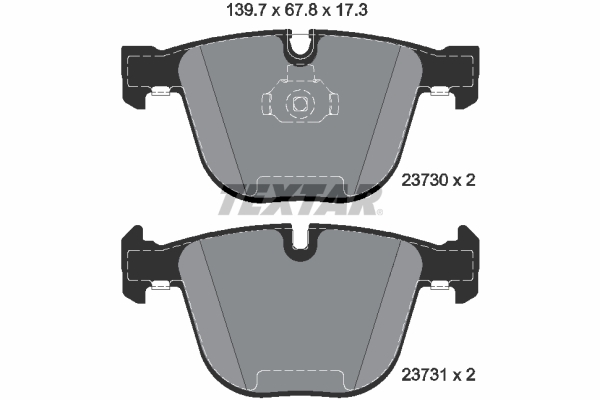 Brake Pad Set, disc brake - 2373001 TEXTAR