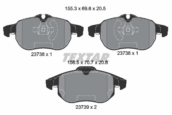 Brake Pad Set, disc brake - 2373807 TEXTAR