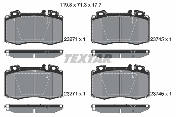 Brake Pad Set, disc brake - 2374502 TEXTAR