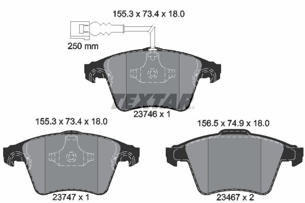 Brake Pad Set, disc brake - 2374601 TEXTAR