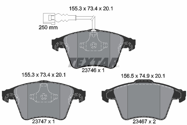Brake Pad Set, disc brake - 2374602 TEXTAR