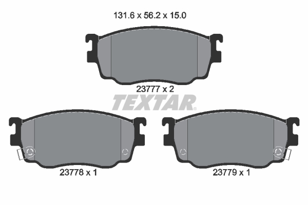 Brake Pad Set, disc brake - 2377701 TEXTAR