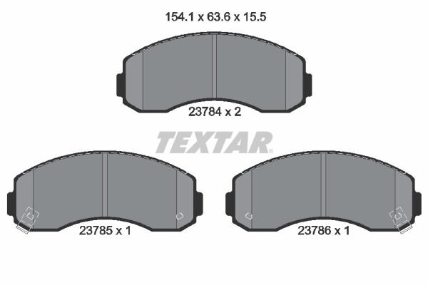 Комплект тормозных колодок, дисковый тормоз - 2378401 TEXTAR