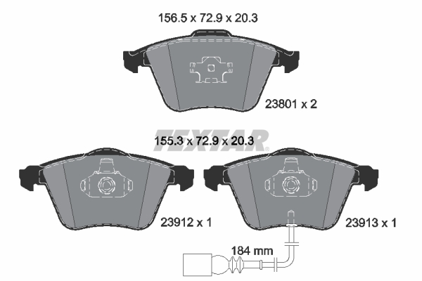 Brake Pad Set, disc brake - 2380101 TEXTAR
