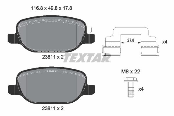 Brake Pad Set, disc brake - 2381103 TEXTAR