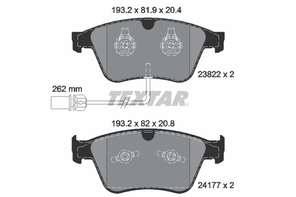Kit pastiglie freno, Freno a disco - 2382201 TEXTAR