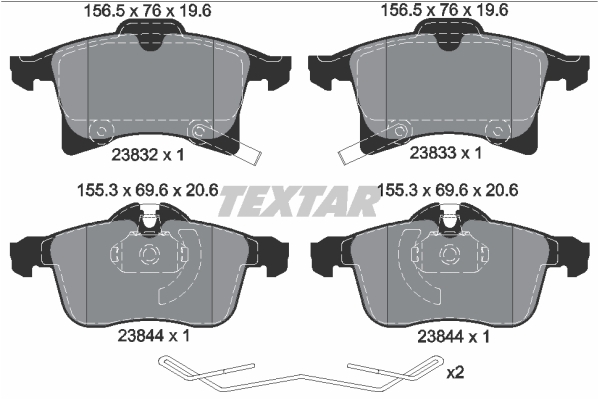 Kit pastiglie freno, Freno a disco - 2383204 TEXTAR