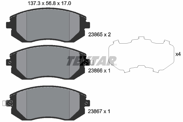 Brake Pad Set, disc brake - 2386501 TEXTAR